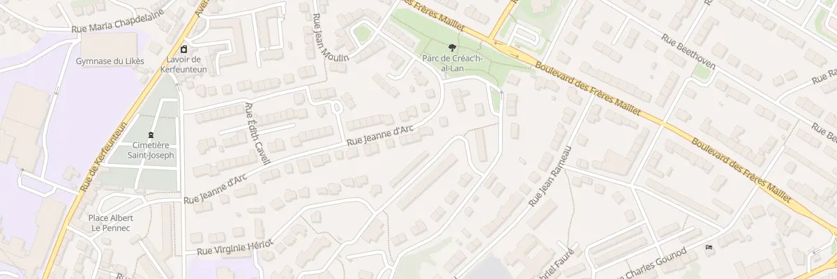Plan du 36 Rue Jeanne d’Arc à Quimper