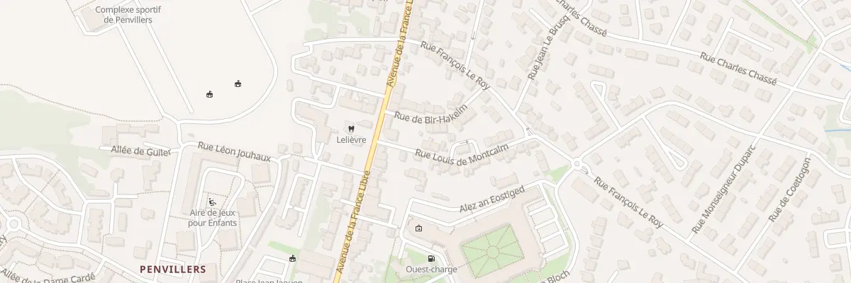 Plan du 7 Rue Louis de Montcalm à Quimper