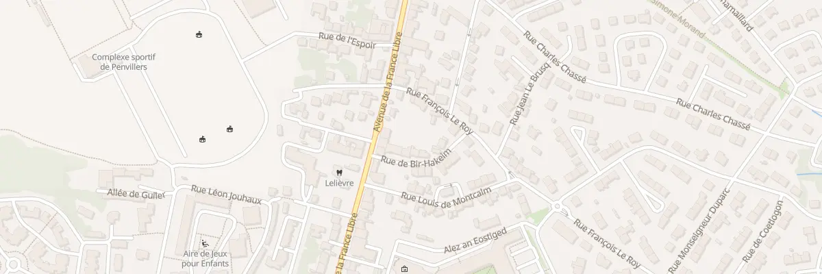 Plan du 1B Rue de Bir Hakeim à Quimper