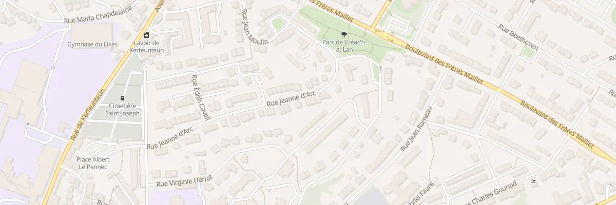 Plan du 32 Rue Jeanne d’Arc à Quimper