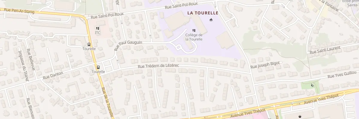 Plan du 22 Rue Tredern de Lezerec à Quimper