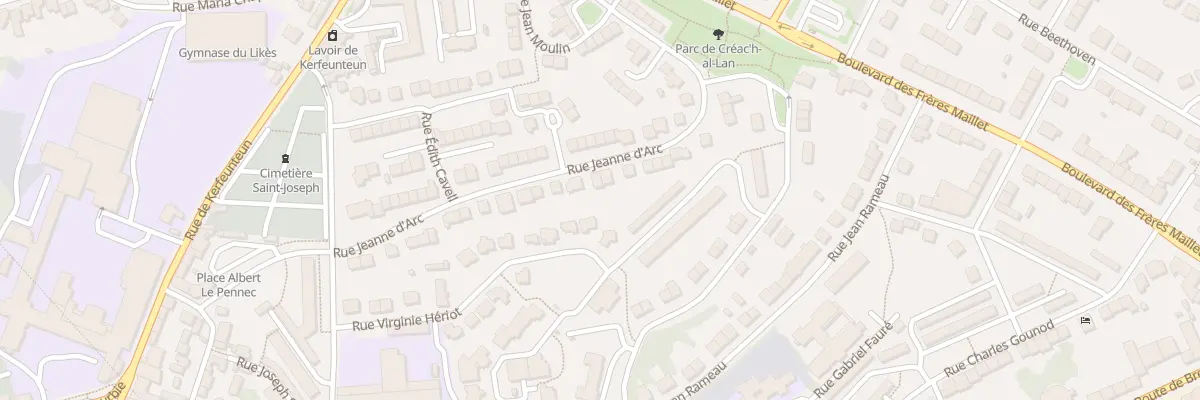 Plan du 26 Rue Jeanne d’Arc à Quimper