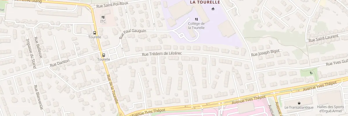Plan du 15 Rue Tredern de Lezerec à Quimper