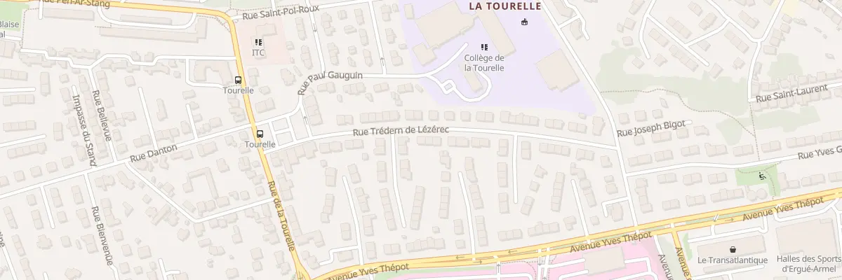 Plan du 13 Rue Tredern de Lezerec à Quimper