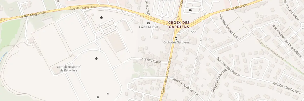 Plan du 8 Rue de l’Espoir à Quimper