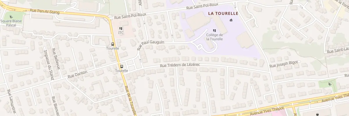 Plan du 12 Rue Tredern de Lezerec à Quimper