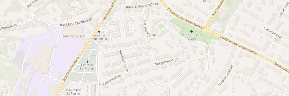 Plan du 10 Rue Helene Boucher à Quimper
