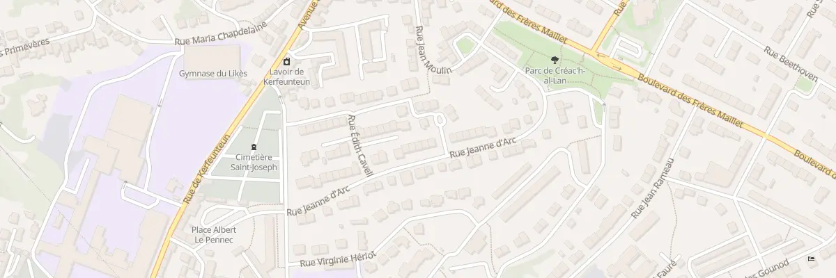 Plan du 25 Rue Jeanne d’Arc à Quimper