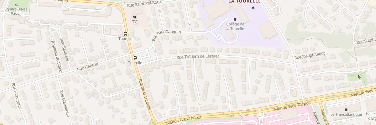 Plan du 9 Rue Tredern de Lezerec à Quimper