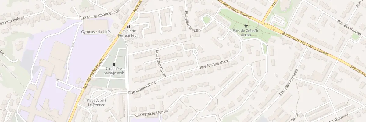Plan du 23 Rue Jeanne d’Arc à Quimper