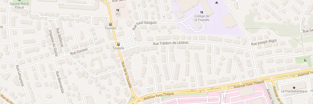 Plan du 7 Rue Tredern de Lezerec à Quimper