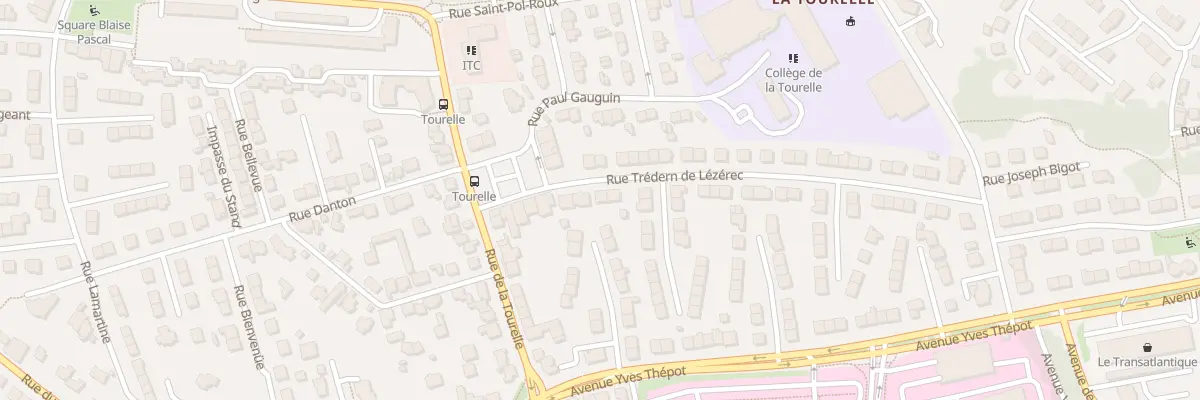 Plan du 5 Rue Tredern de Lezerec à Quimper