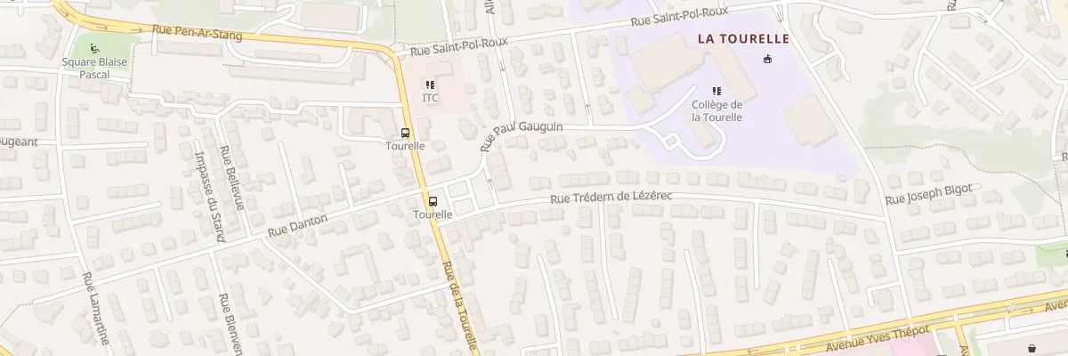 Plan du 2B Rue Tredern de Lezerec à Quimper