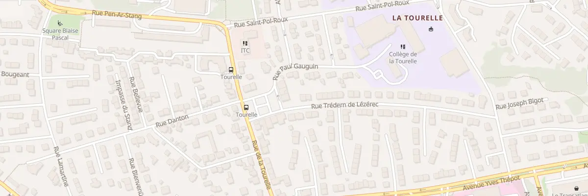 Plan du 2 Rue Tredern de Lezerec à Quimper