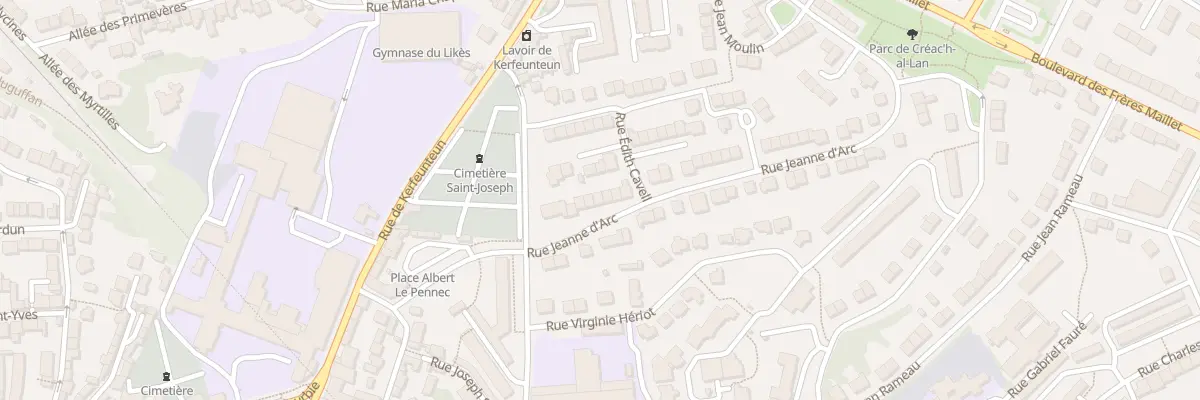 Plan du 7 Rue Jeanne d’Arc à Quimper