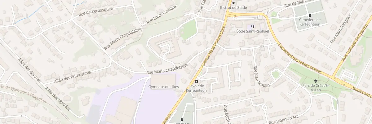 Plan du 12 Rue Maria Chapdelaine à Quimper