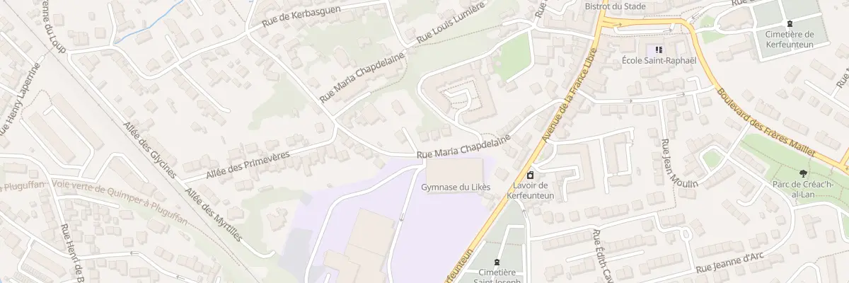 Plan du 22 Rue Maria Chapdelaine à Quimper
