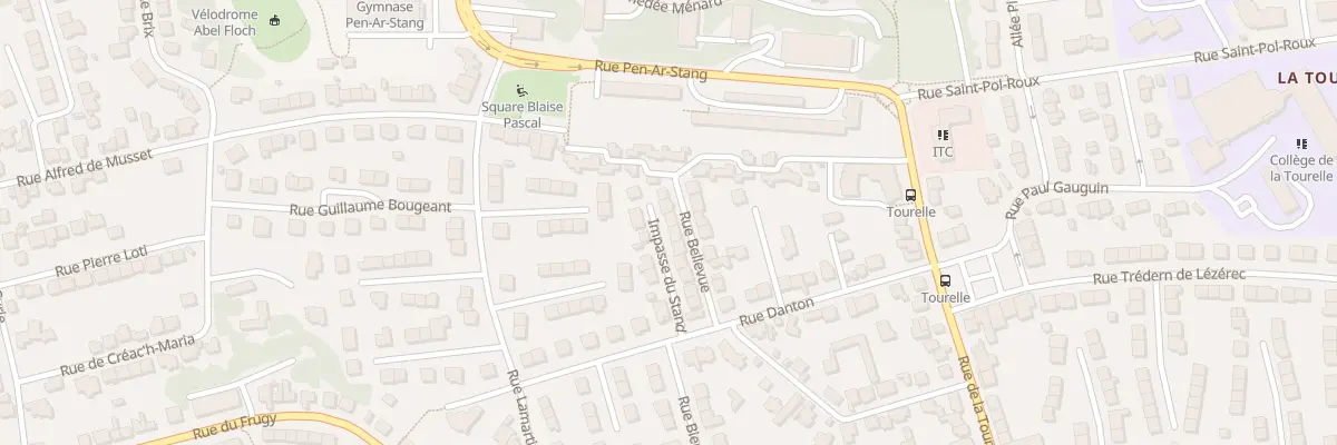 Plan du 13 Rue Bellevue à Quimper