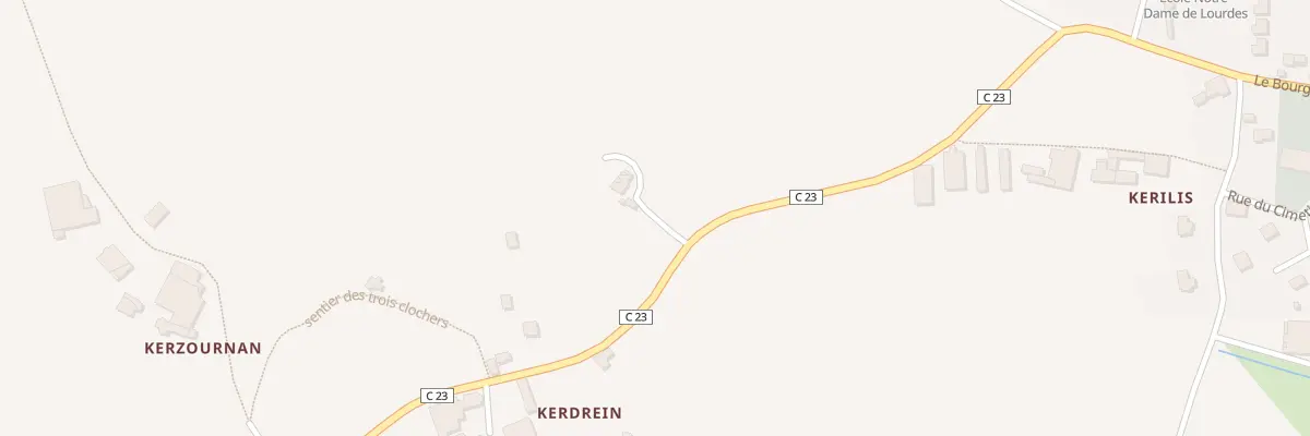 Plan du 1 Kerdrein à Tréflaouénan