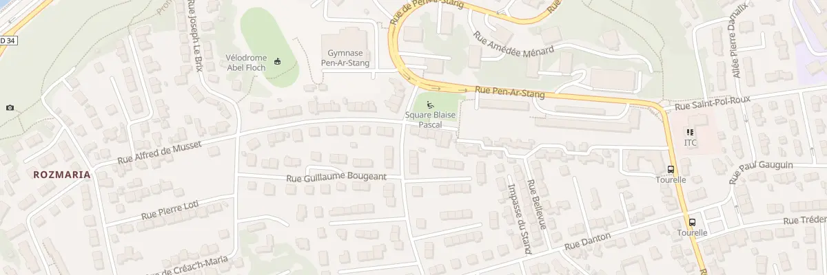 Plan du 2 Rue Lamartine à Quimper