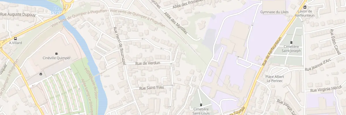 Plan du 1 Rue Savorgnan de Brazza à Quimper