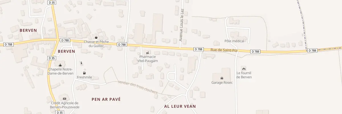 Plan du 22 Rue de Saint Pol de Léon à Plouzévédé