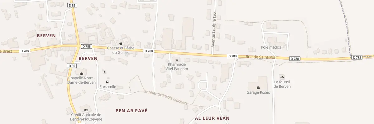 Plan du 18 Rue de Saint Pol de Léon à Plouzévédé