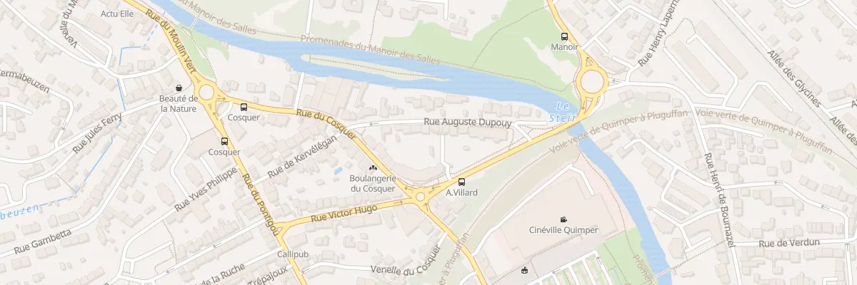 Plan du 9 Rue Auguste Dupouy à Quimper