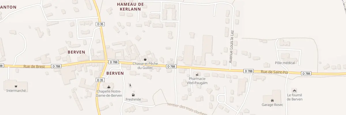 Plan du 29 Rue de Saint Pol de Léon à Plouzévédé