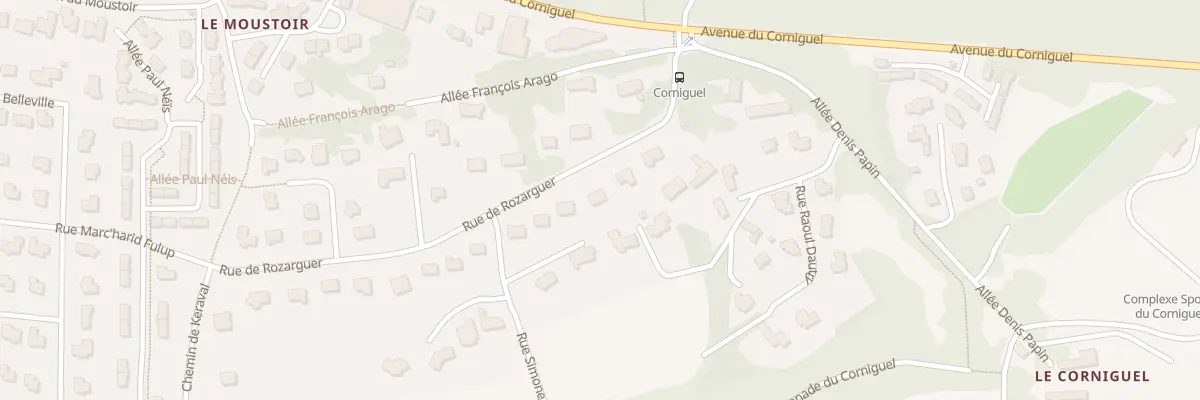 Plan du 10 Rue de Rozarguer à Quimper