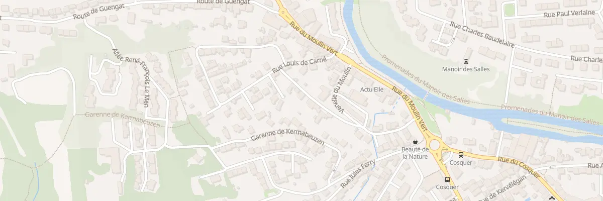 Plan du 12 Rue Rene de Kerallain à Quimper