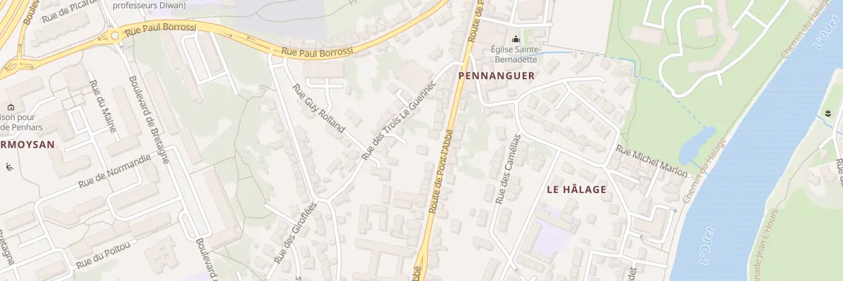 Plan du 83 Rte de Pont l’Abbe à Quimper