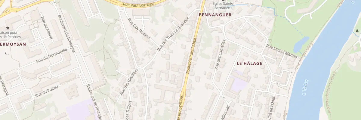 Plan du 91 Rte de Pont l’Abbe à Quimper