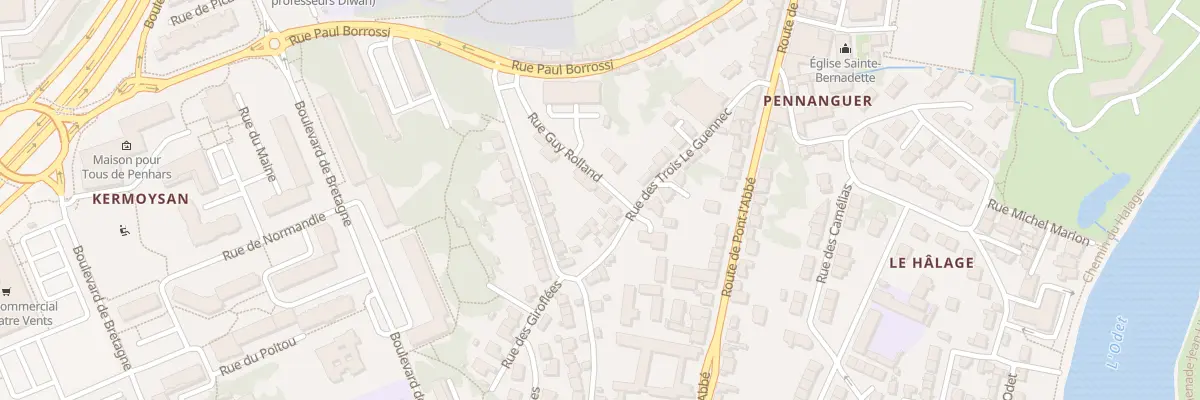 Plan du 11 Rue Guy Rolland à Quimper
