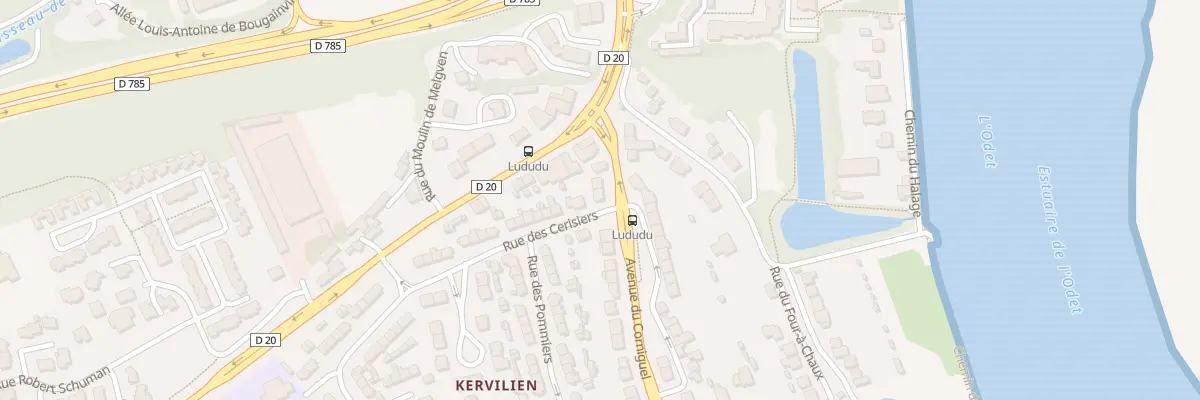 Plan du 1 Rue des Cerisiers à Quimper
