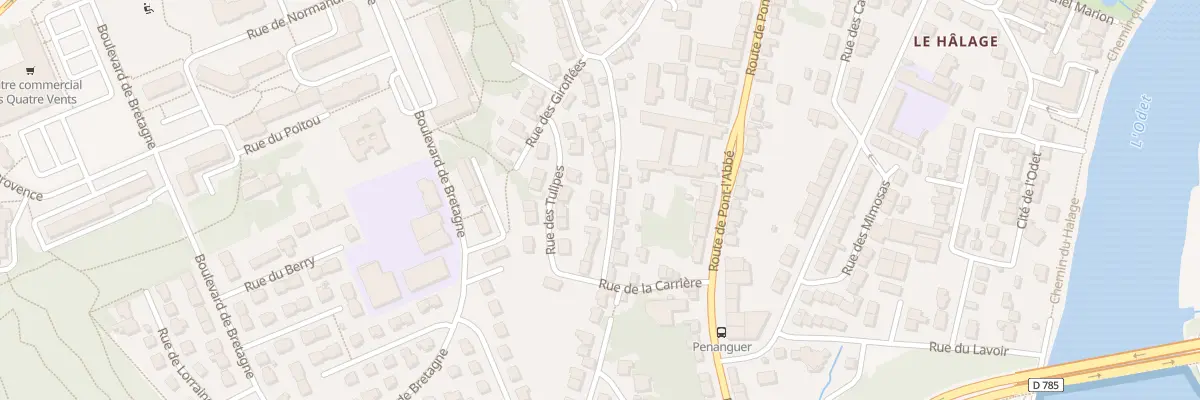 Plan du 43 Rue du Coteau de Penanguer à Quimper