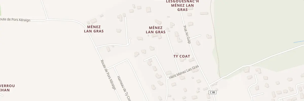 Plan du 12 Hent Menez Land Gras à Gouesnach