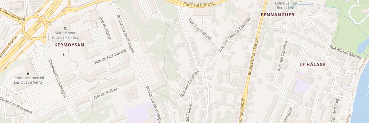 Plan du 21 Rue du Coteau de Penanguer à Quimper