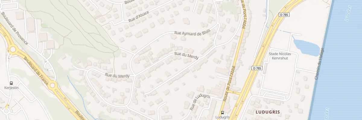 Plan du 12 Rue du Merdy à Quimper