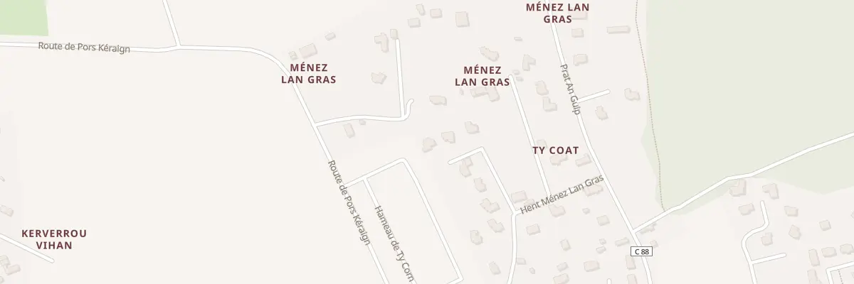 Plan du 14B Hent Menez Land Gras à Gouesnach
