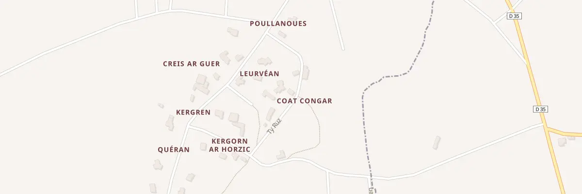 Plan du 2 Ty Rus à Tréflaouénan