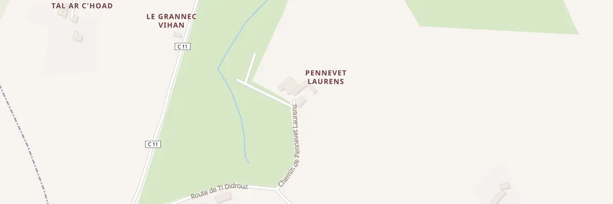 Plan du 1 Che de Pennevet Laurens à Quéménéven
