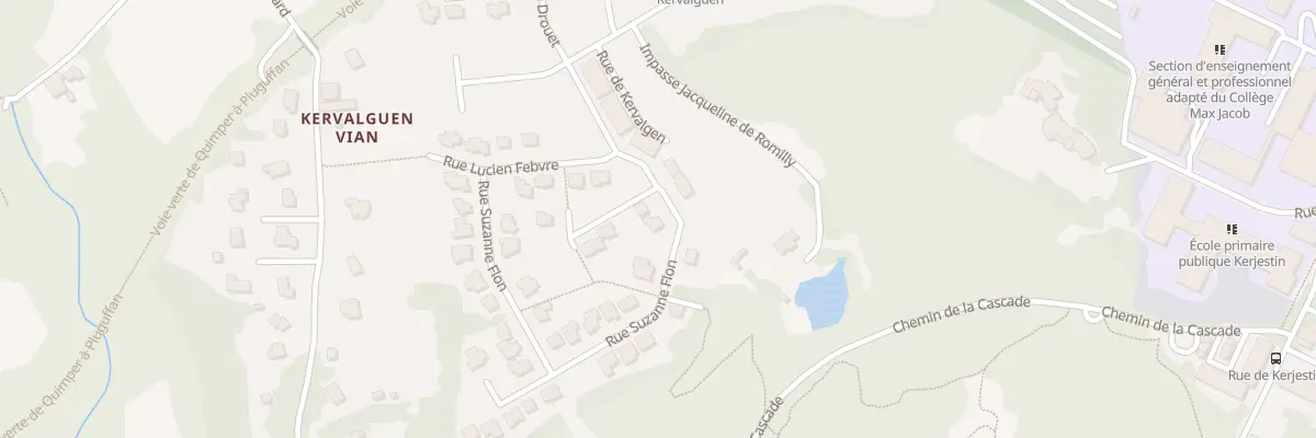 Plan du 2 Rue Suzanne Flon à Quimper