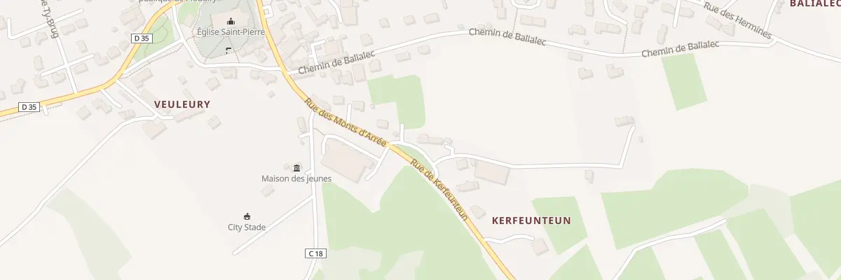 Plan du 1 Rue de Kerfeunteun à Ploudiry