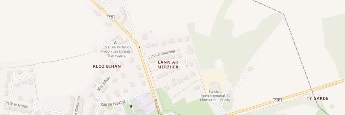 Plan du 11 Lann ar Merzher à La Martyre
