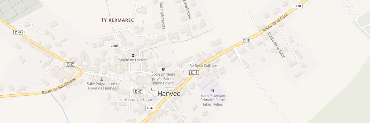 Plan du 3 Rue Urbain de Quélen à Hanvec
