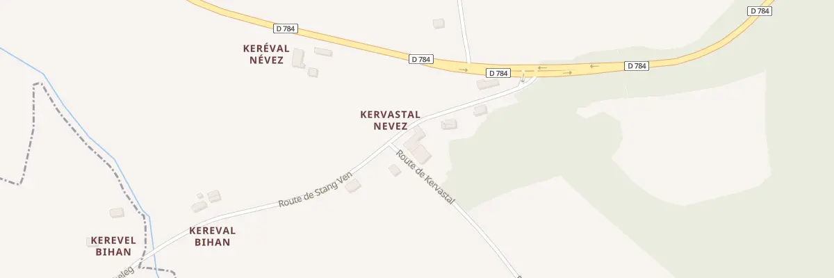 Plan du 1 Rte de Kervastal à Plonéis