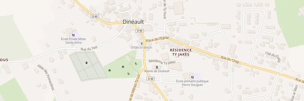 Plan du 1 Rue La Tour d’Auvergne à Dinéault