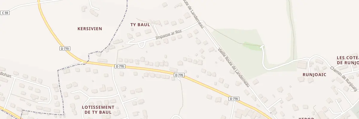 Plan du 33 Rte de Landerneau au Faou