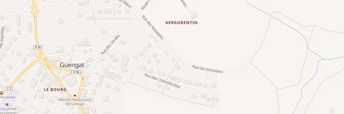 Plan du 9 Rue des Noisetiers à Guengat
